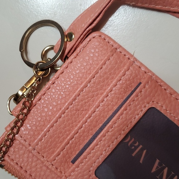 NWT Sienna Mae card / Coin Wristlet. Light orange shade. Vegan leather (faux). - Picture 4 of 8